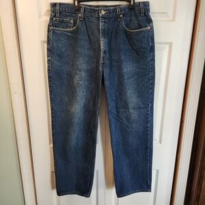 Vintage Levi's 550 '99 100% Cotton Med Wash Red Batwing Tab Mens 40x32/True 30.5